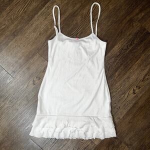 NWT EDIKTED White Pointelle Ruffle Mini Dress S13826 M